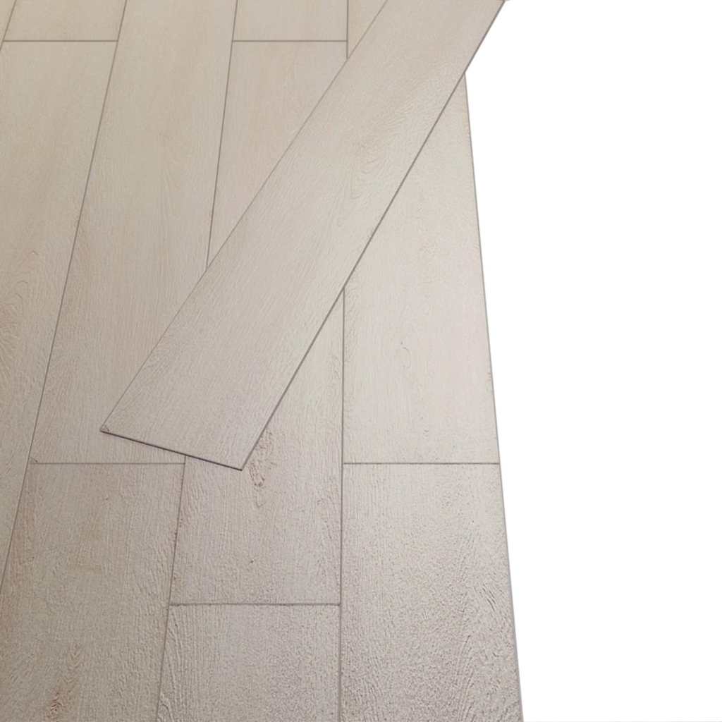 PVC-Fliesen Selbstklebend 5,02 m² 2 mm Eichen-Optik Weiß