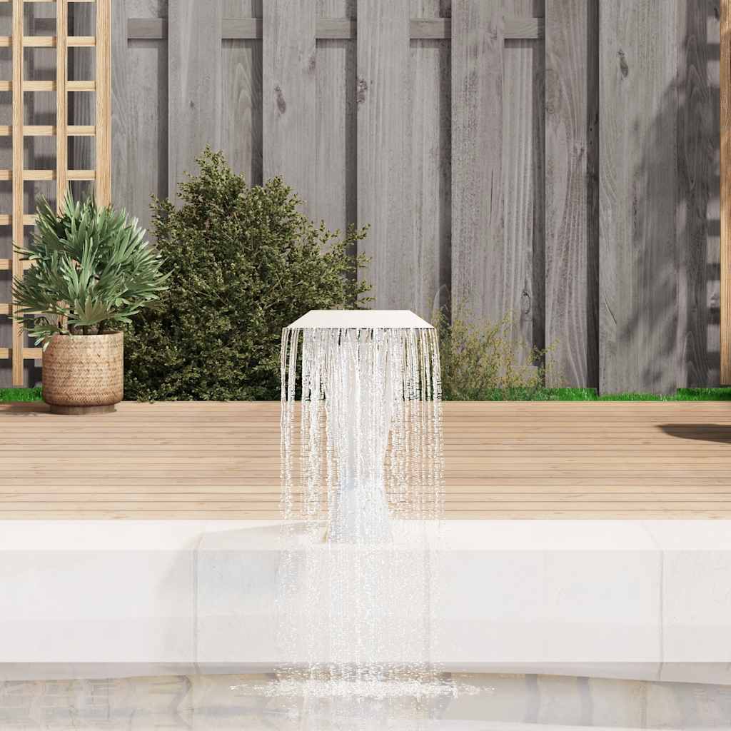 Pool-Wasserfall Edelstahl 64x30x52 cm Silbern