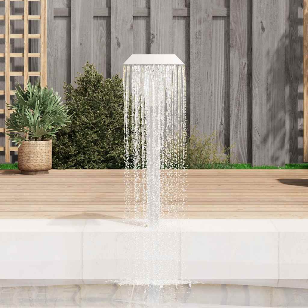 Pool-Wasserfall Edelstahl 50x30x90 cm Silbern