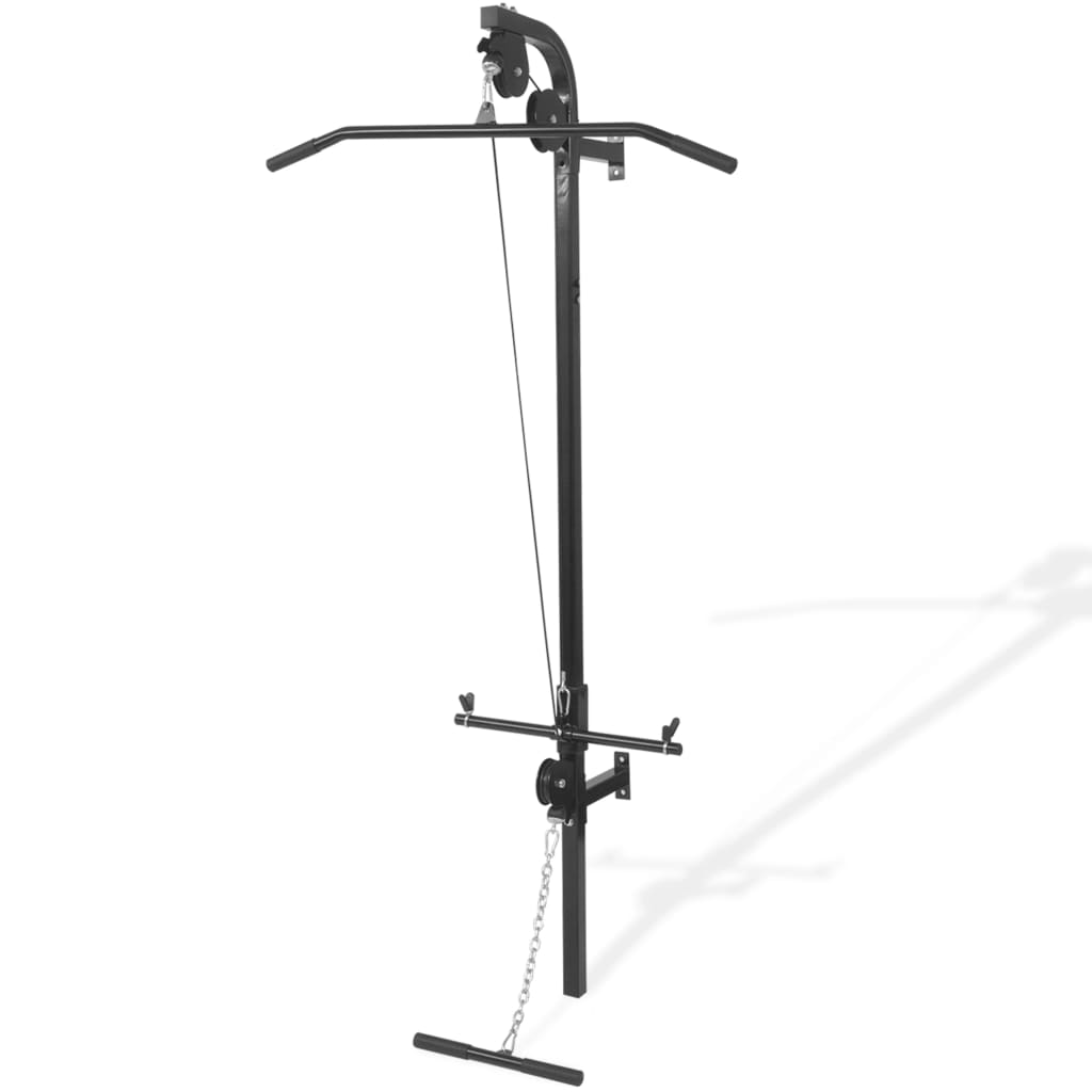 Fitness station with 2 pulleys wall mounting