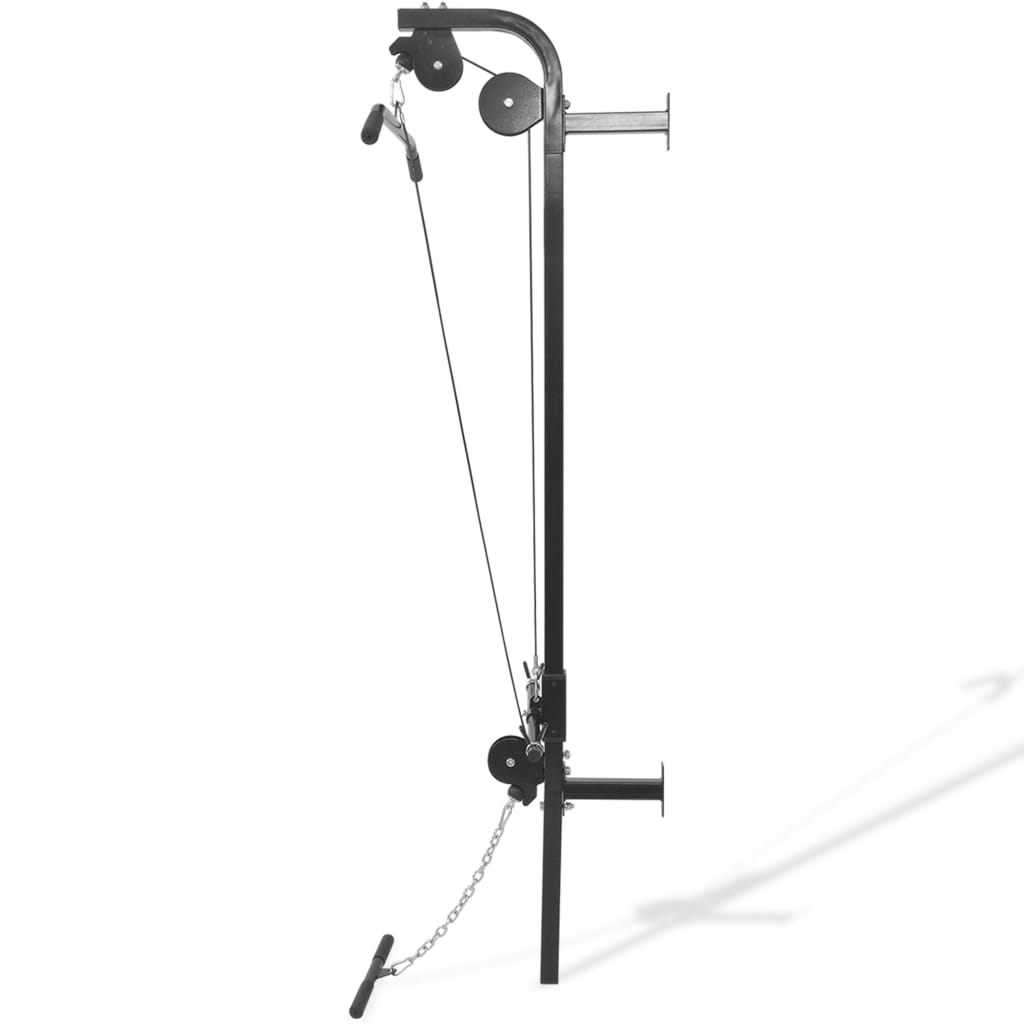 Fitness station with 2 pulleys wall mounting