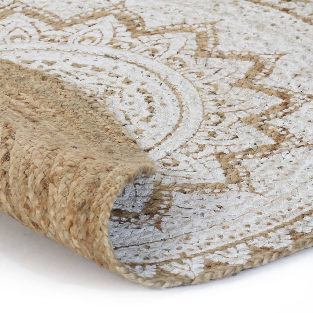 Jute Braided Printed Rug 150 cm Round