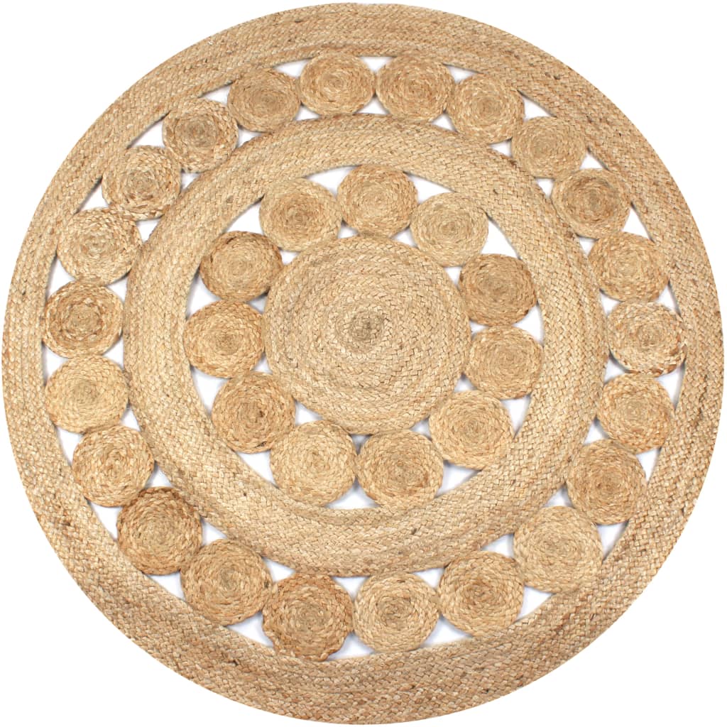 Jute braided rug 120 cm round