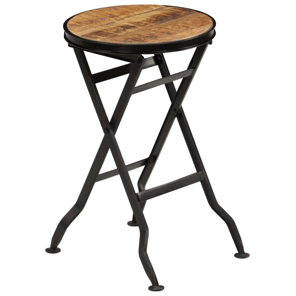 Desk with folding stool made of solid mango wood 115 x 50 x 76 cm