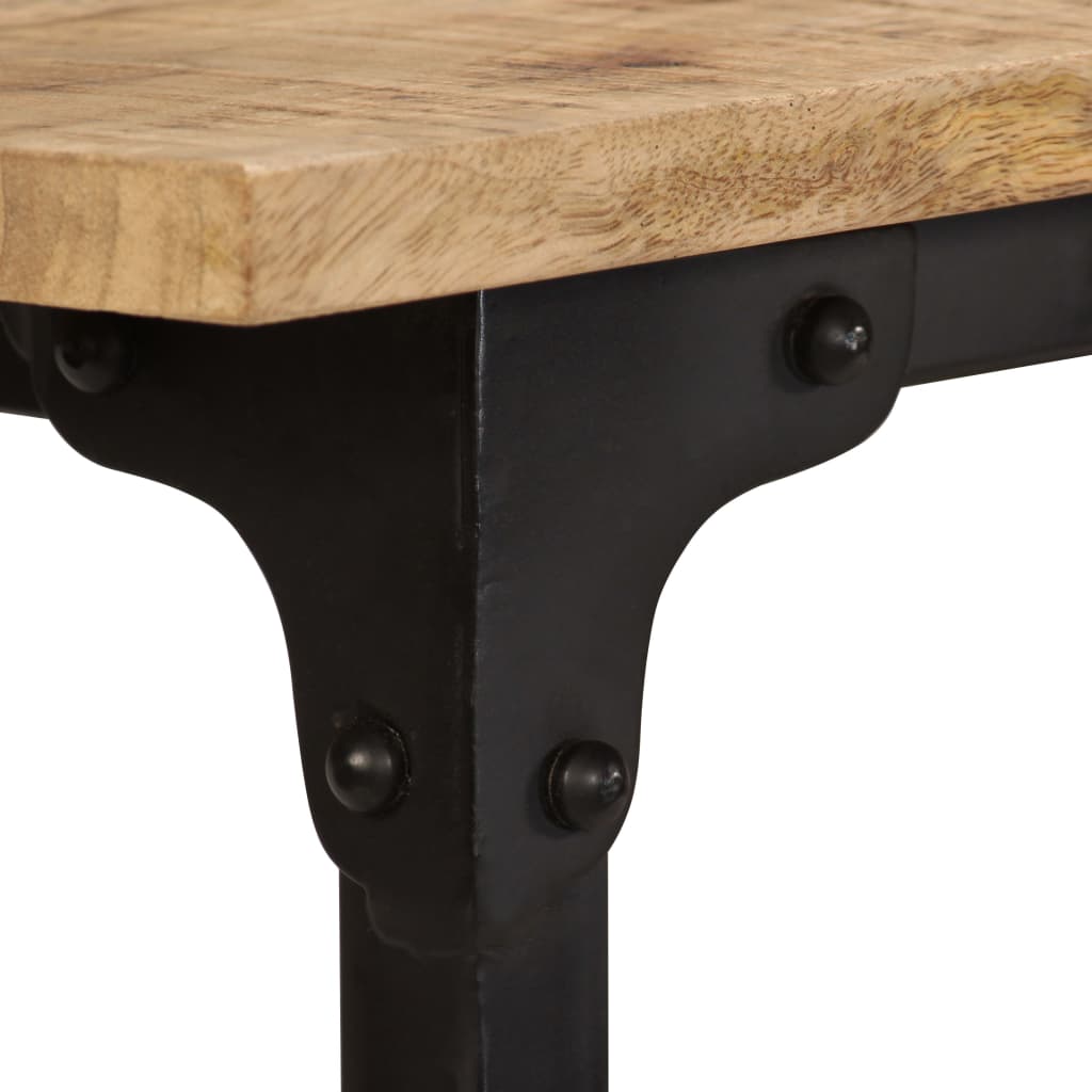 Desk with folding stool made of solid mango wood 115 x 50 x 76 cm