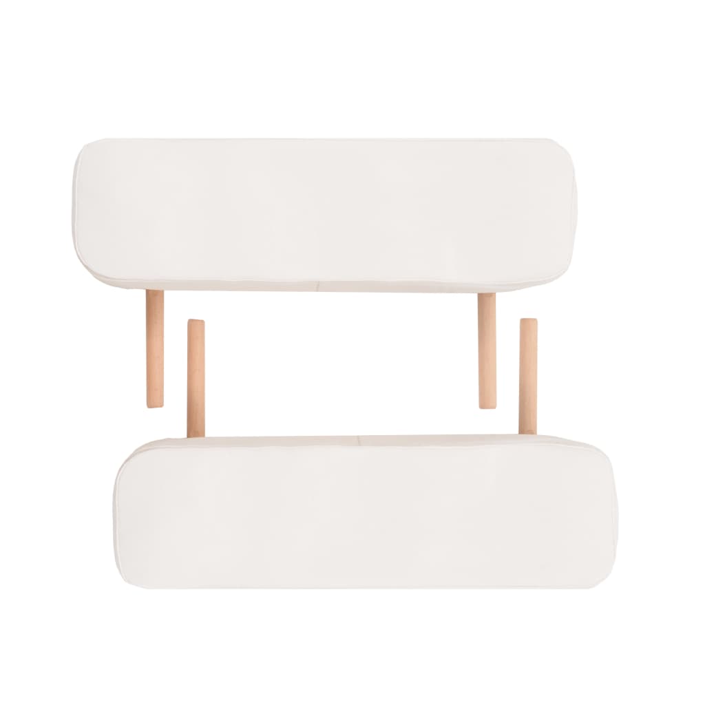 Massage table 3-zone foldable 10 cm seat white