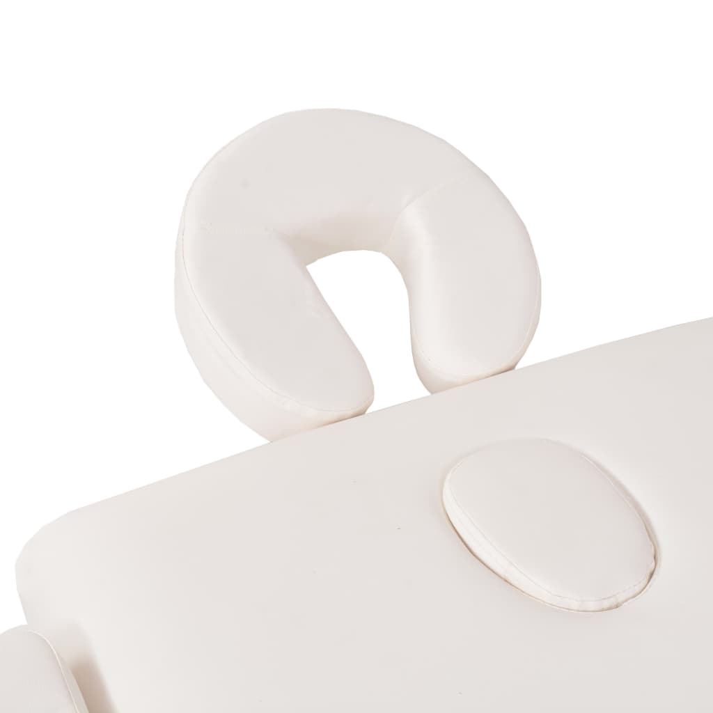 Massage table 3-zone foldable 10 cm seat white