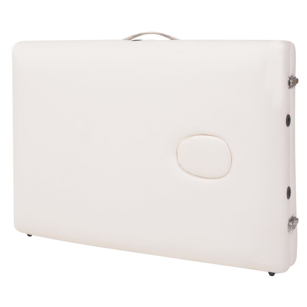 Massage table 3-zone foldable 10 cm seat white
