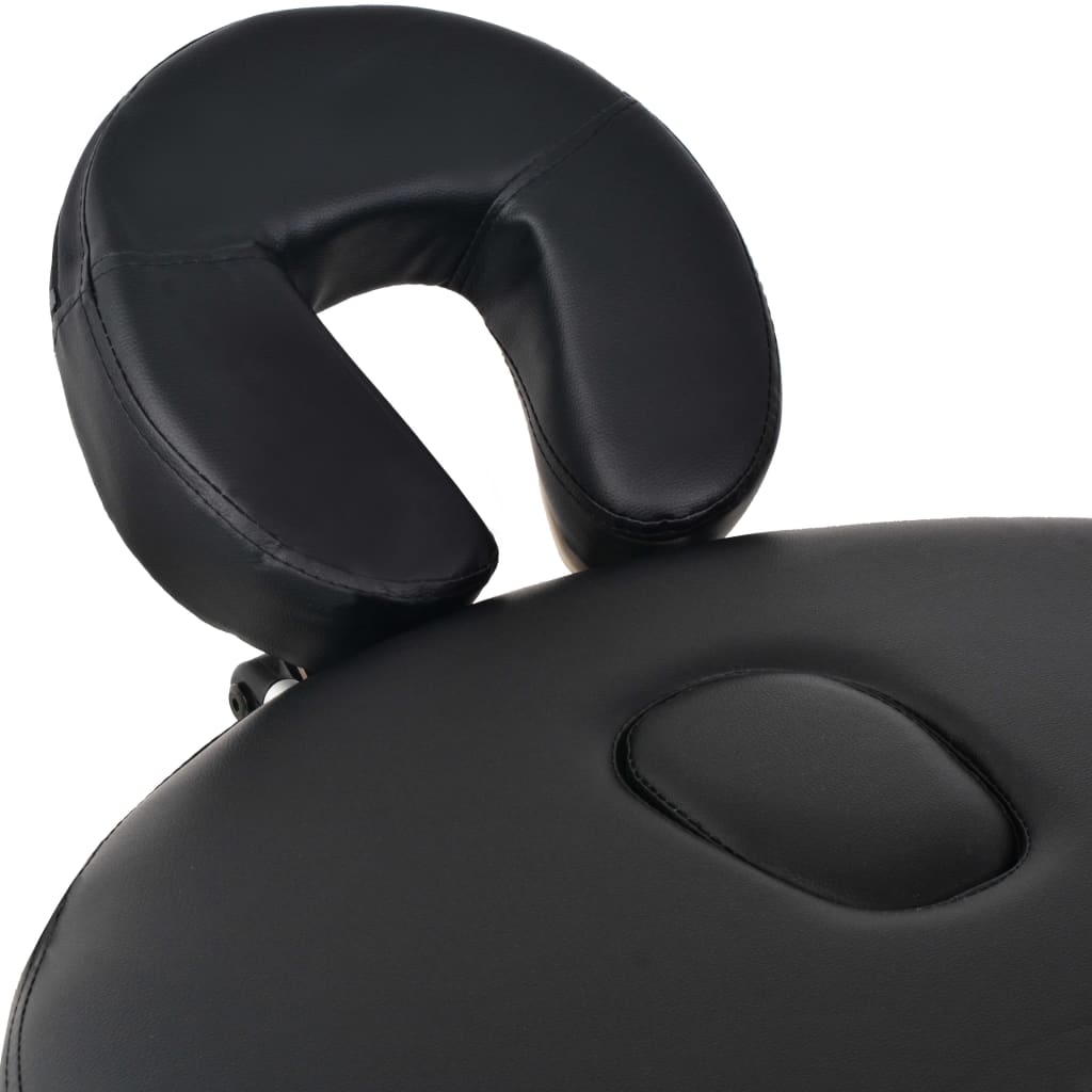 Massage table foldable 4 cm padding 2 neck rolls black