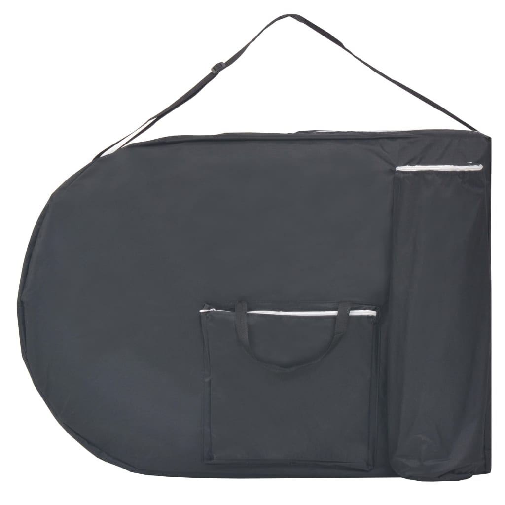 Massage table foldable 4 cm padding 2 neck rolls black