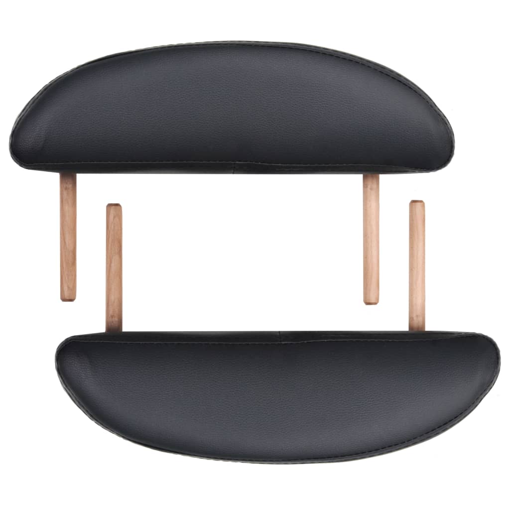 Massage table foldable 4 cm padding 2 neck rolls black