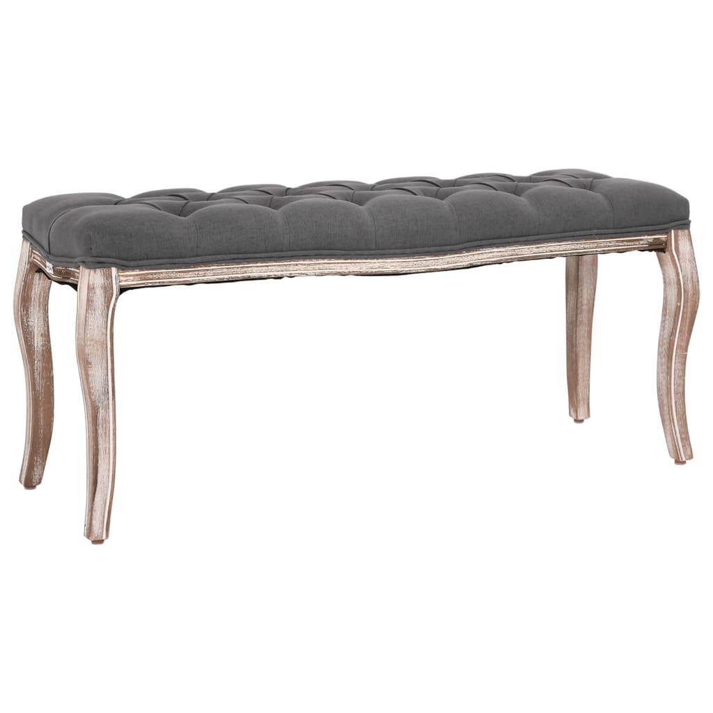 Bench linen solid wood 110x38x48 cm dark grey