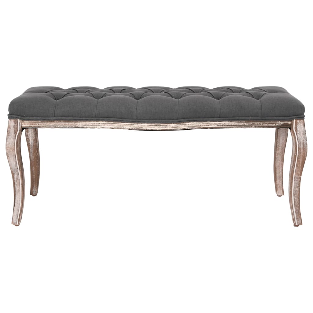 Bench linen solid wood 110x38x48 cm dark grey
