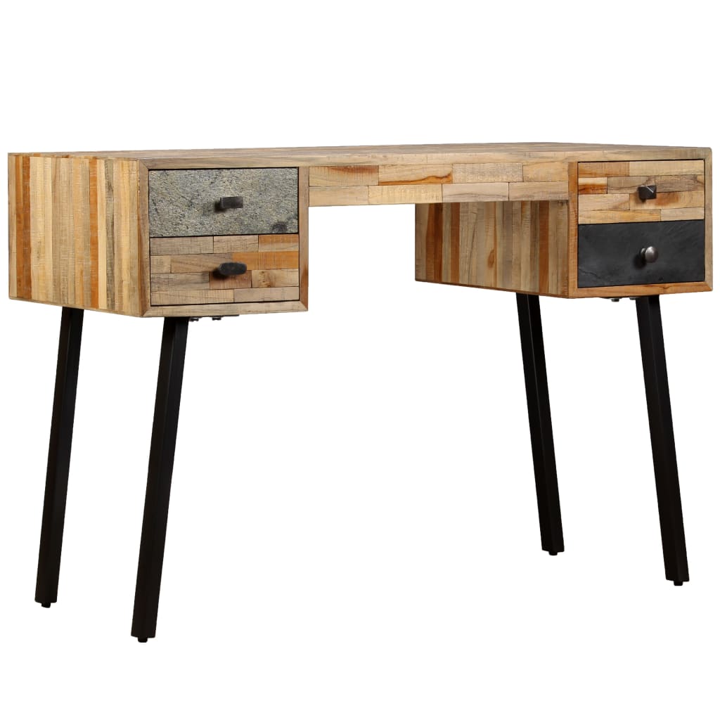 Desk Reclaimed Teak Solid Wood 110 × 50 × 76 cm