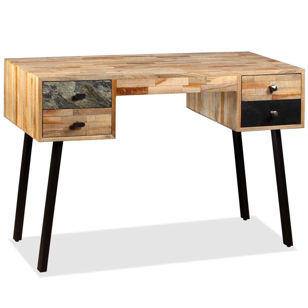 Desk Reclaimed Teak Solid Wood 110 × 50 × 76 cm