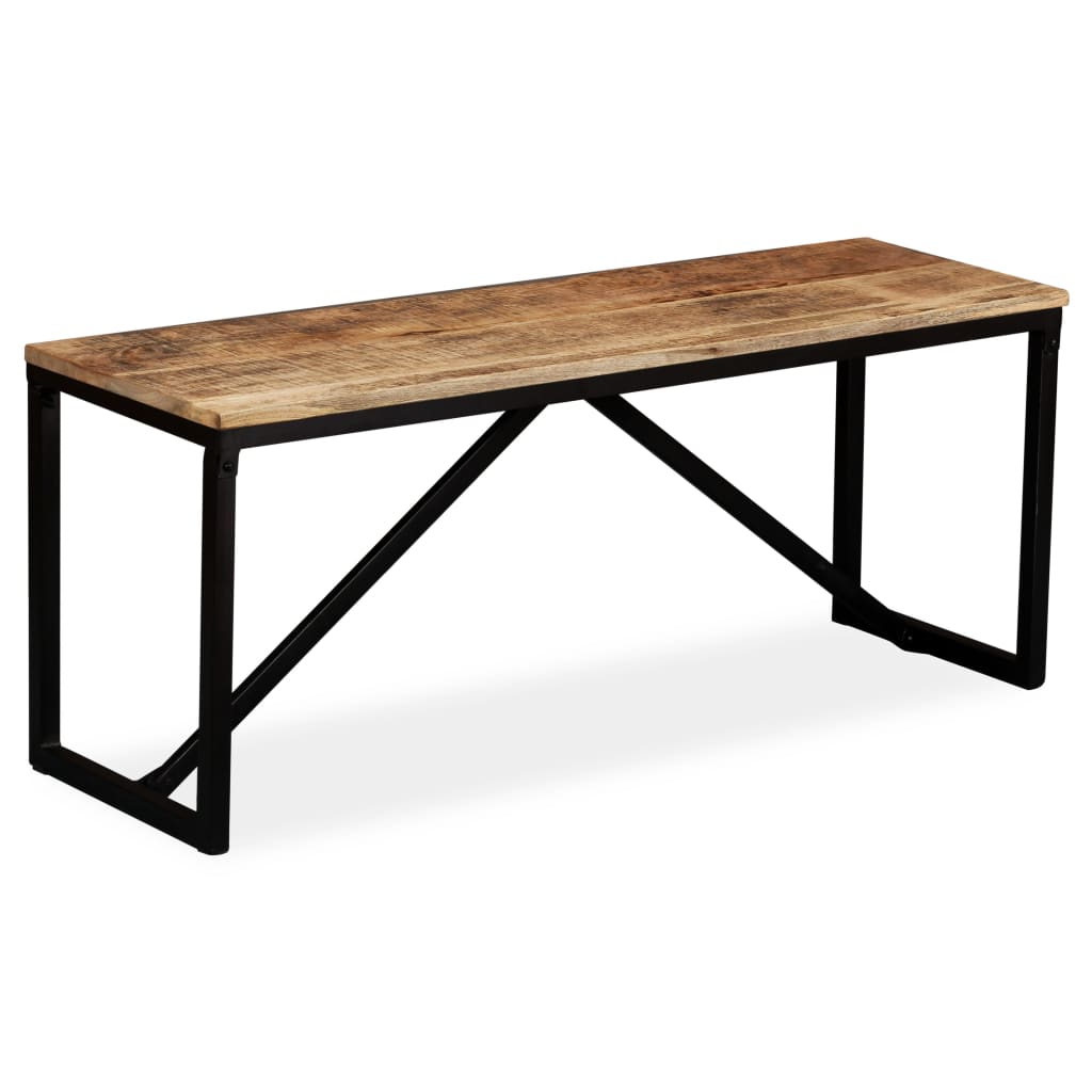 Solid mango wood bench 110 x 35 x 45 cm