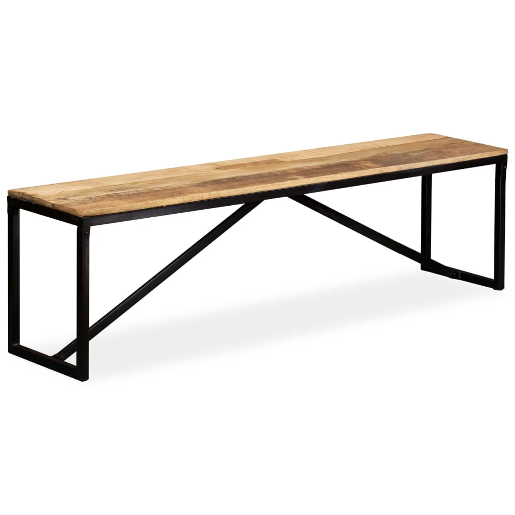 Solid mango wood bench 160x35x45 cm