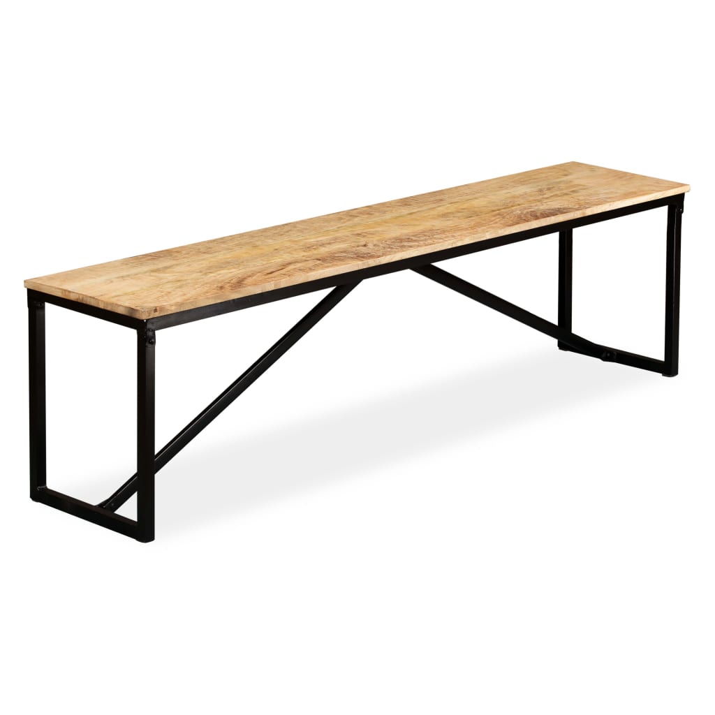 Solid mango wood bench 160x35x45 cm
