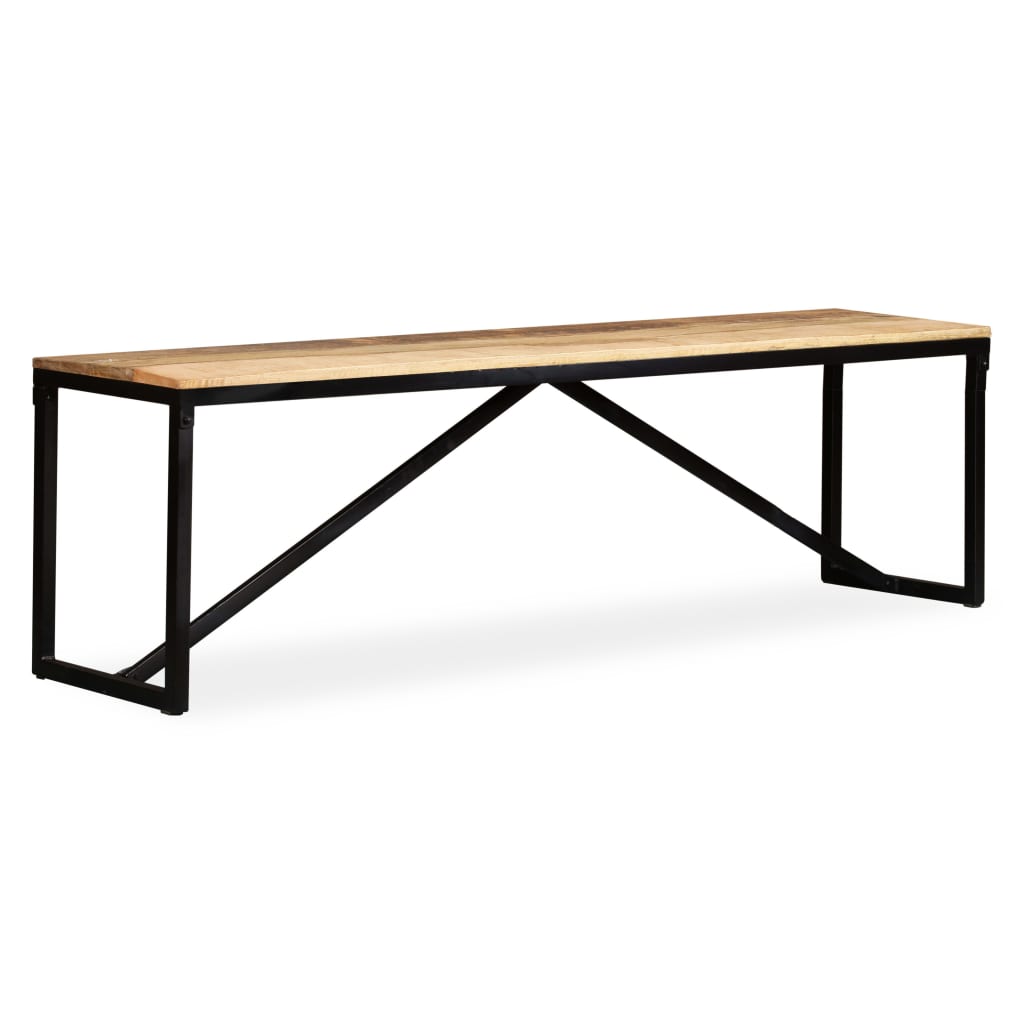 Solid mango wood bench 160x35x45 cm