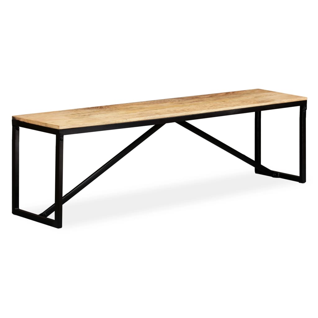 Solid mango wood bench 160x35x45 cm