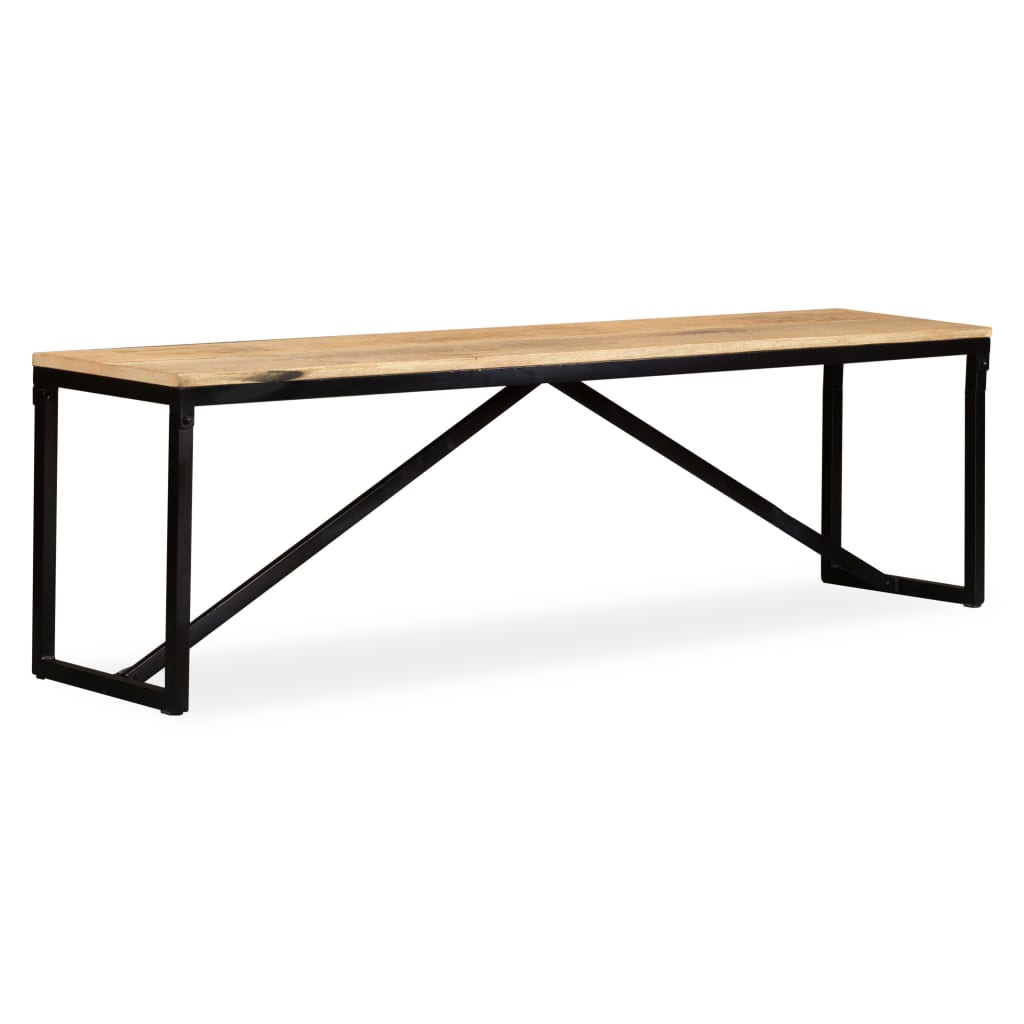 Solid mango wood bench 160x35x45 cm