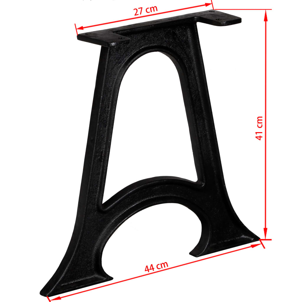 Coffee table legs 2 pcs. with curved base A-frame cast iron