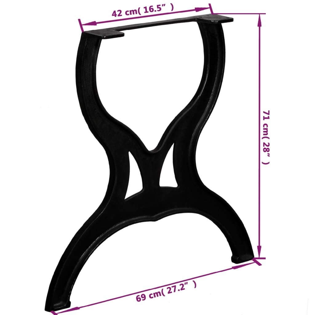 Dining table legs 2 pcs. X-frame cast iron