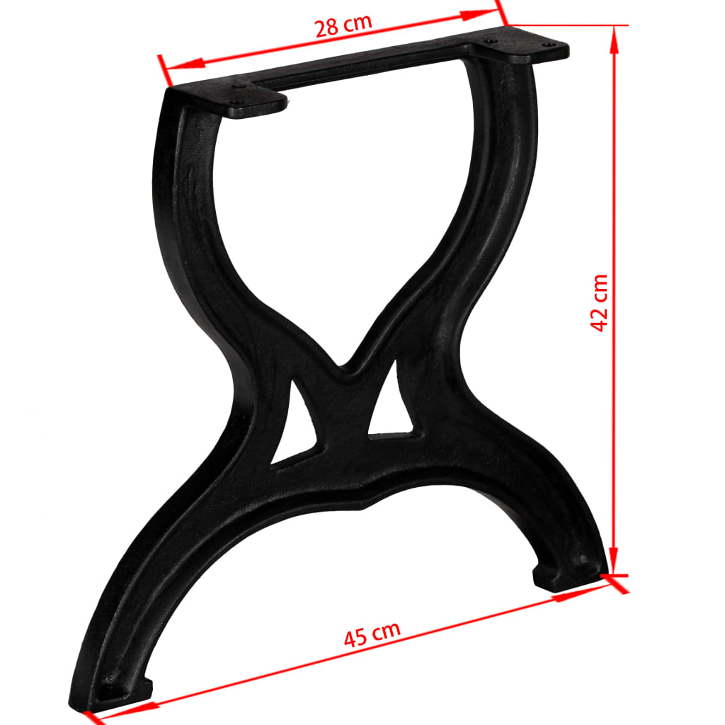 Coffee table legs 2 pcs. X-frame cast iron