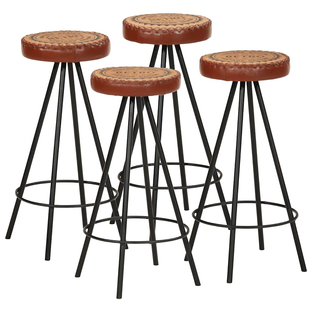 Barhocker 4 Stk. Echtleder