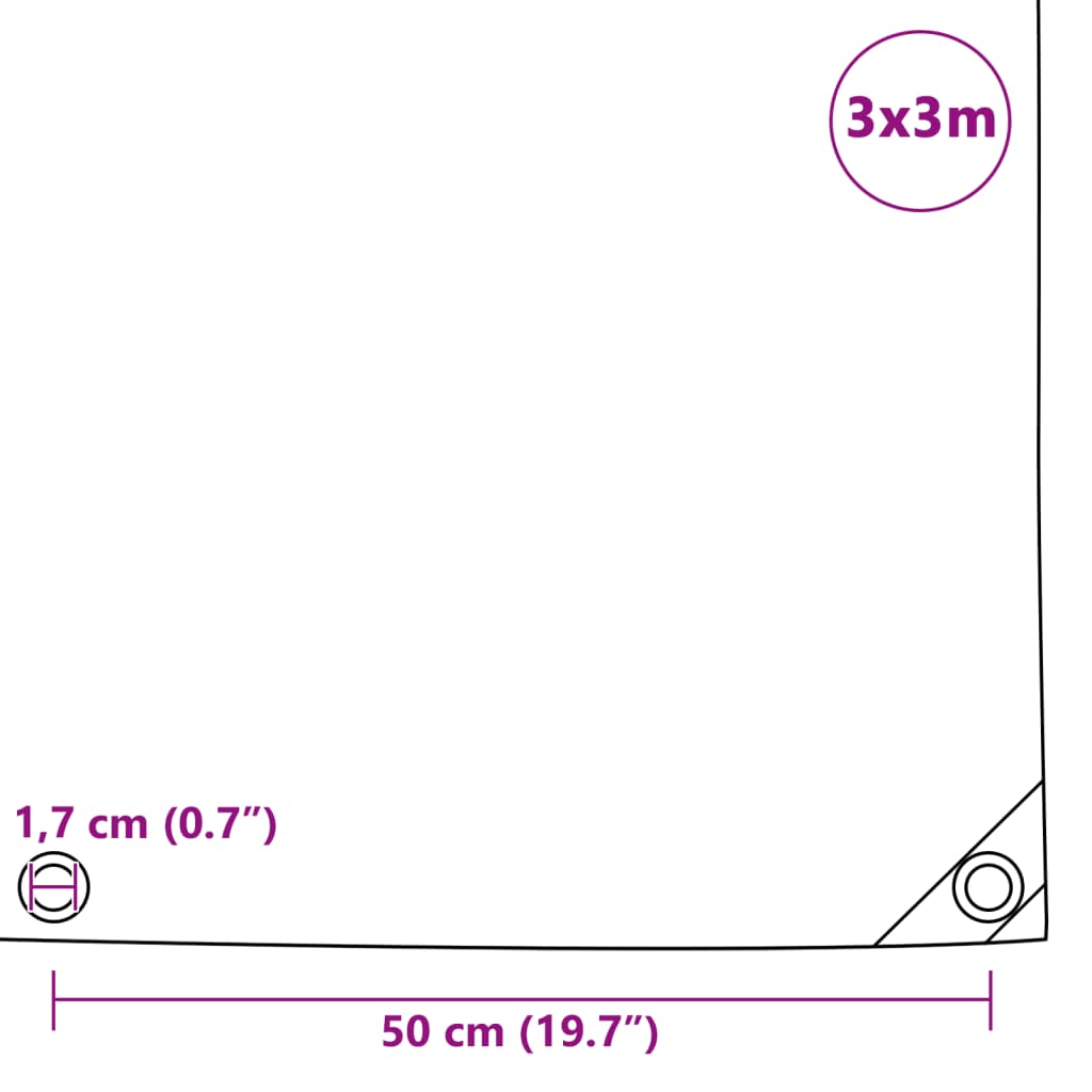 Abdeckplane 650 g/m² 3x3 m Weiß