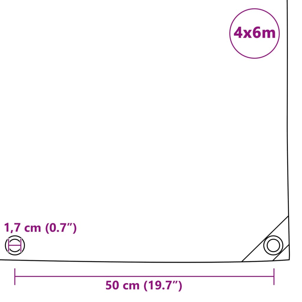 Abdeckplane 650 g/m² 4x6 m Weiß