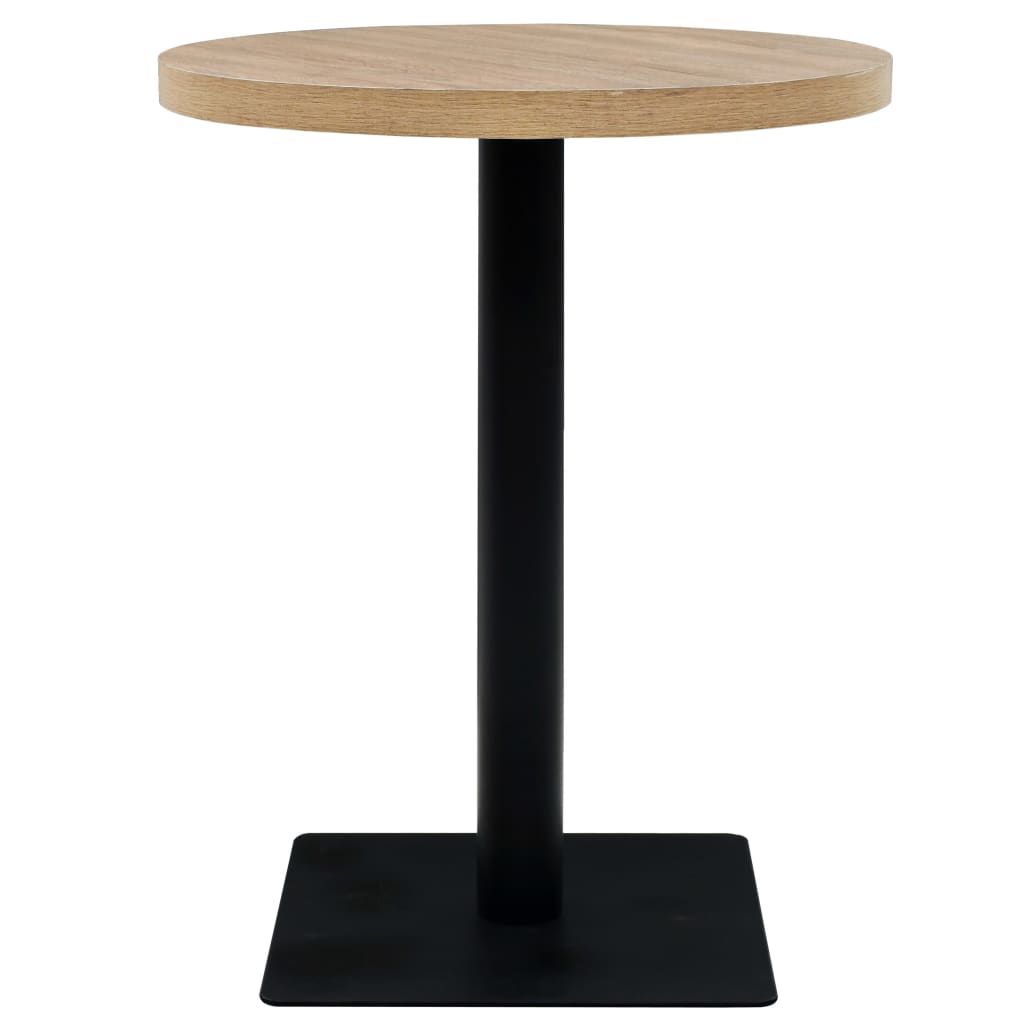 Bistro table MDF and steel round 60 x 75 cm oak look