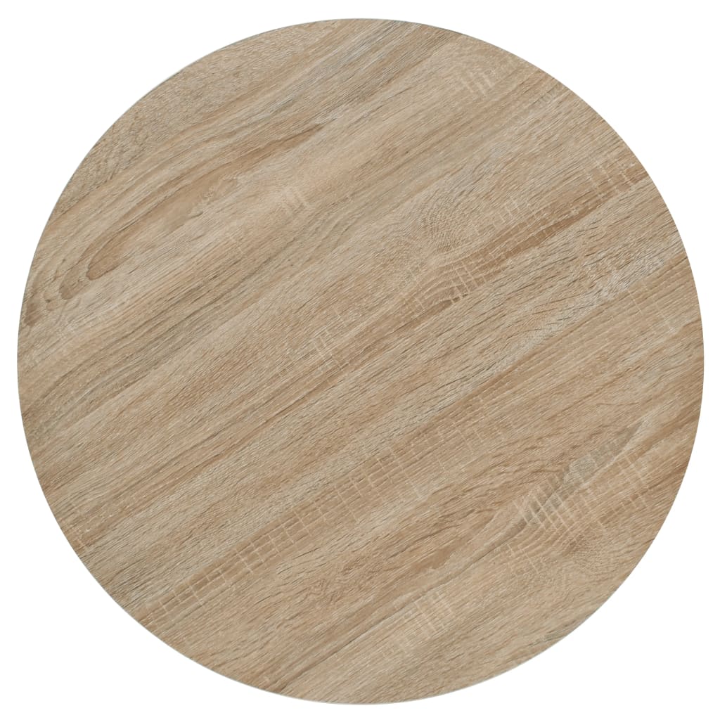 Bistro table MDF and steel round 60 x 75 cm oak look