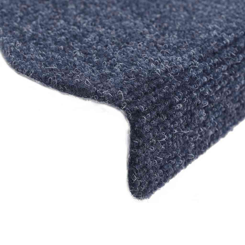 15 pcs. Self-adhesive stair mats needle felt 56x17x3cm blue
