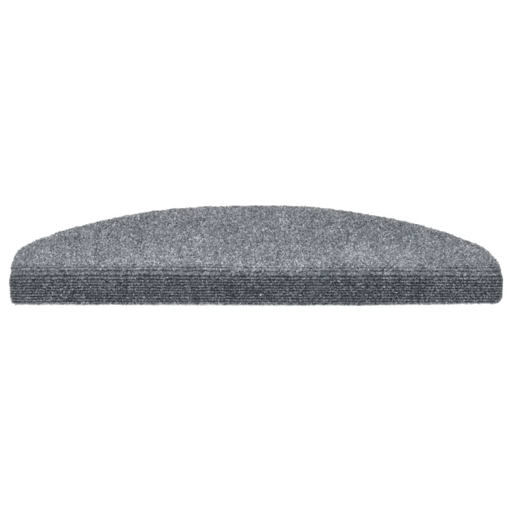 15-piece self-adhesive stair mats, needle felt, 65x21x4cm, light grey
