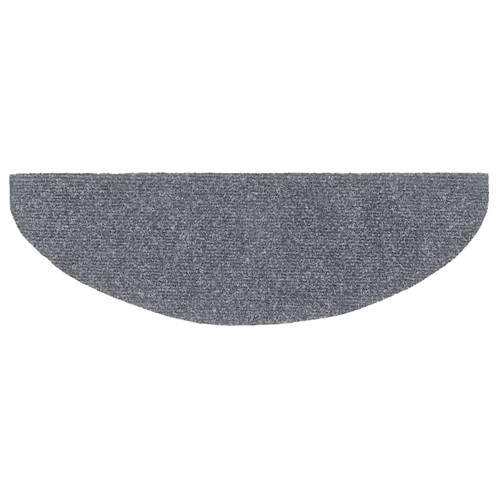15-piece self-adhesive stair mats, needle felt, 65x21x4cm, light grey