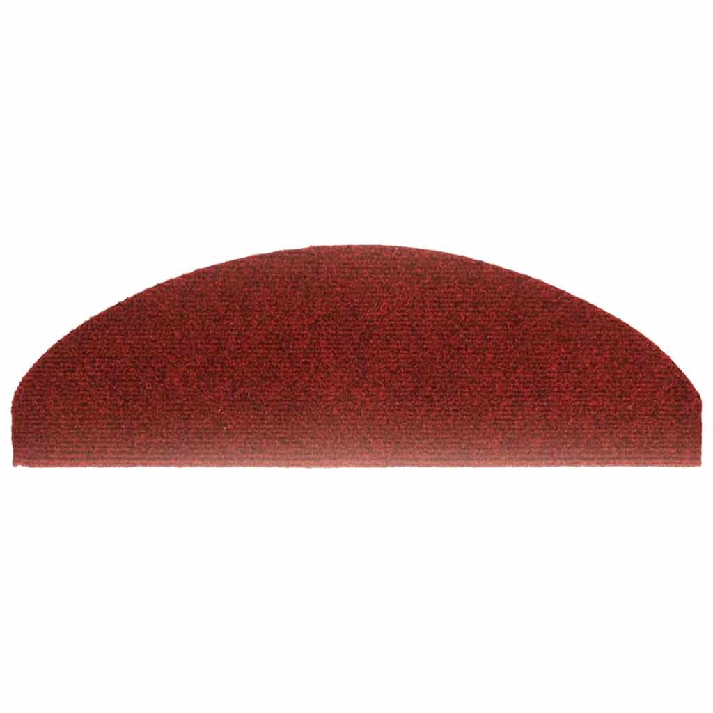 15-piece self-adhesive stair mats needle felt 65x21x4cm red