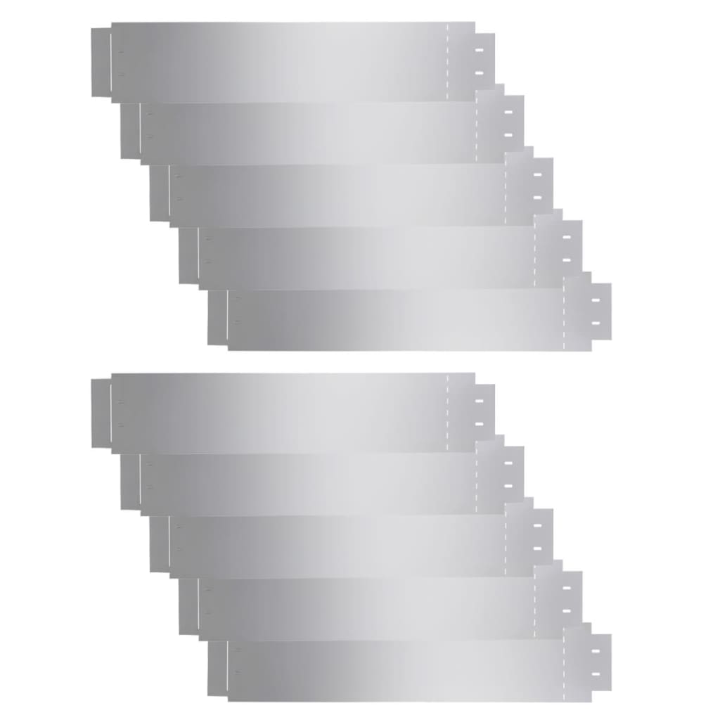 Lawn edging 10 pcs. Galvanized steel 100 x 20 cm