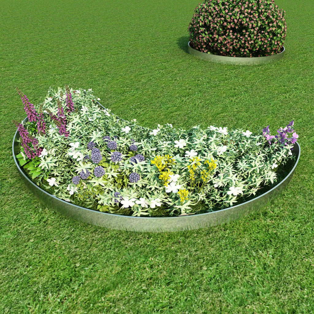 Lawn edging 10 pcs. Galvanized steel 100 x 20 cm