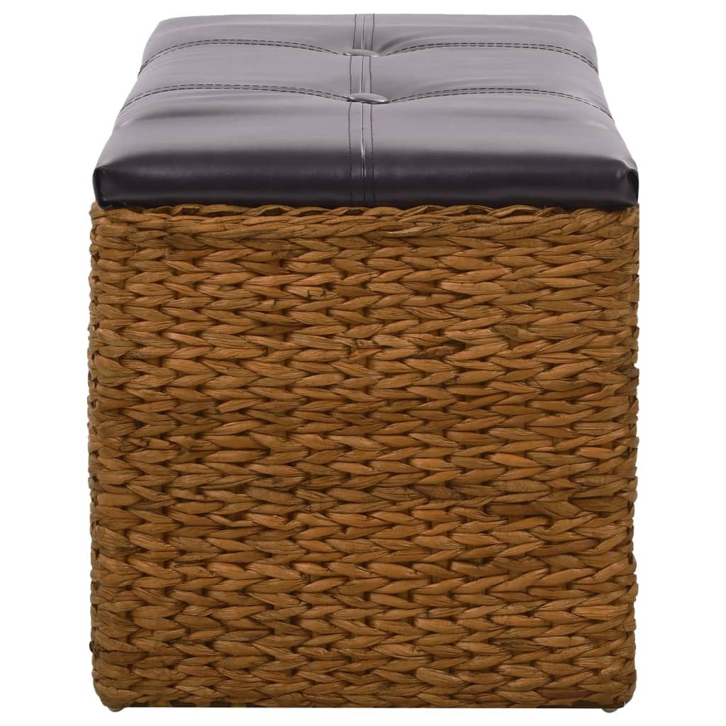 Bench with 2 baskets seagrass 71×40×42 cm brown
