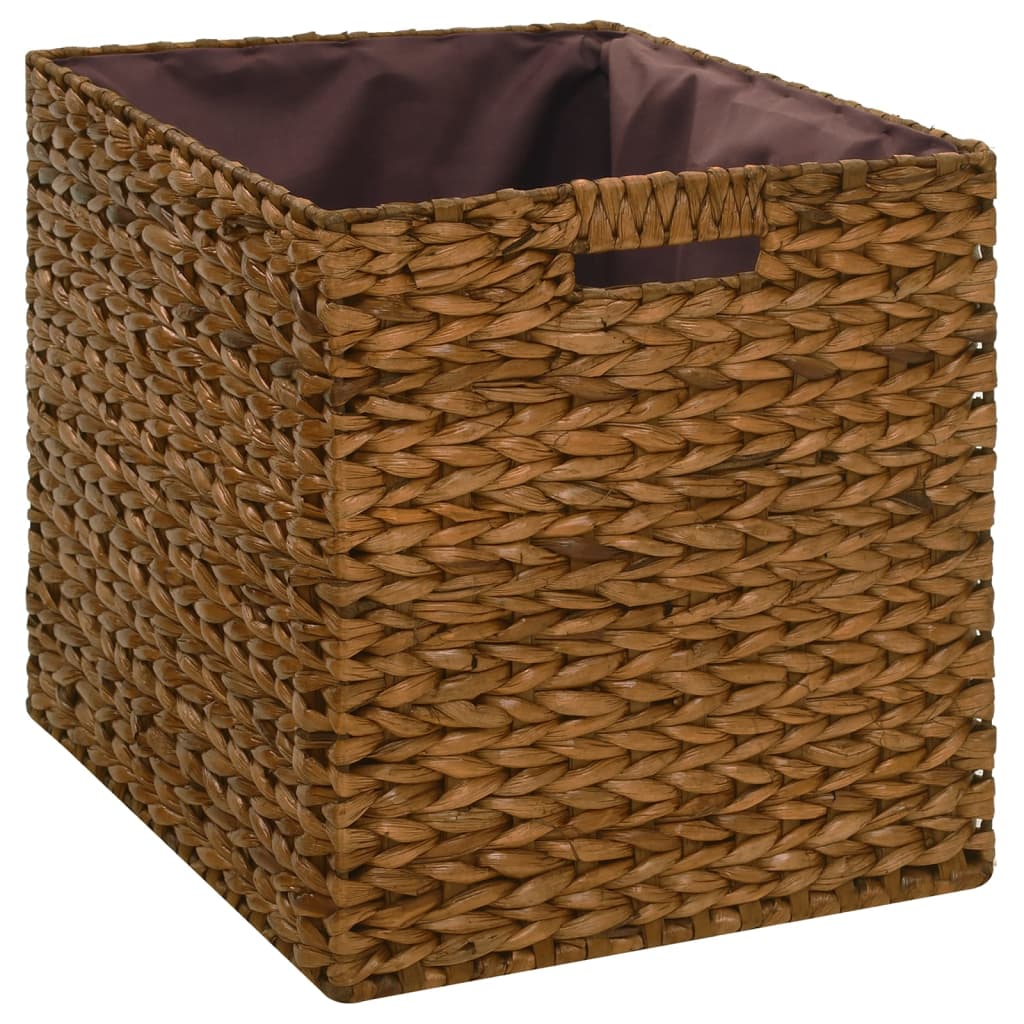 Bench with 2 baskets seagrass 71×40×42 cm brown
