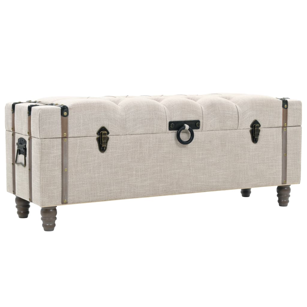 3-piece storage bench set made of solid wood and steel, 112 x 37 x 45 cm