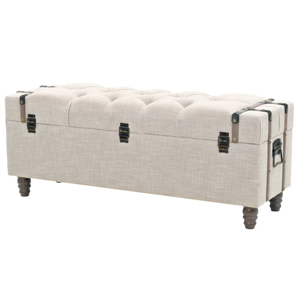 3-piece storage bench set made of solid wood and steel, 112 x 37 x 45 cm