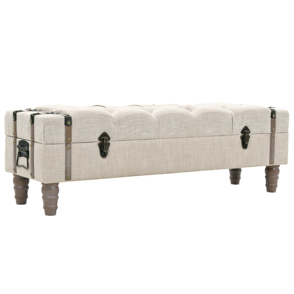 Storage bench solid wood and steel 111 x 34 x 37 cm