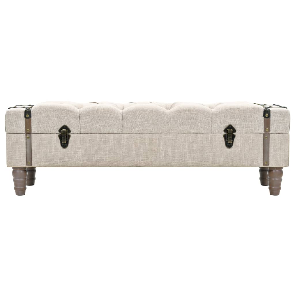 Storage bench solid wood and steel 111 x 34 x 37 cm