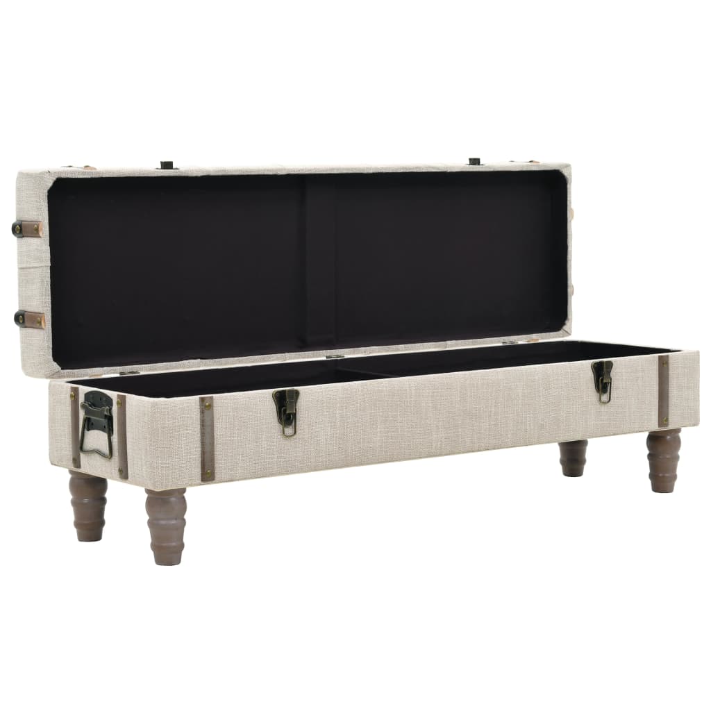 Storage bench solid wood and steel 111 x 34 x 37 cm
