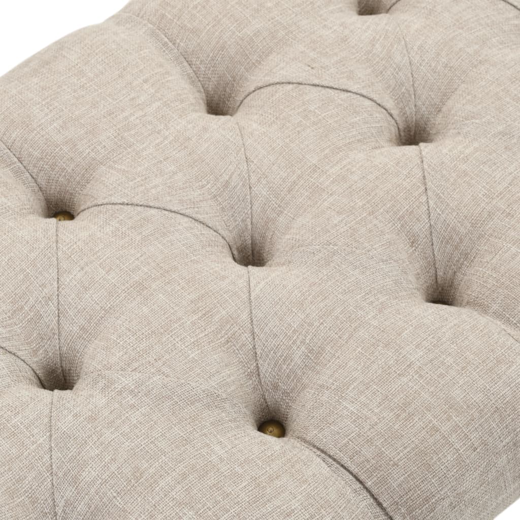 Storage bench solid wood and fabric 103 x 51 x 44 cm