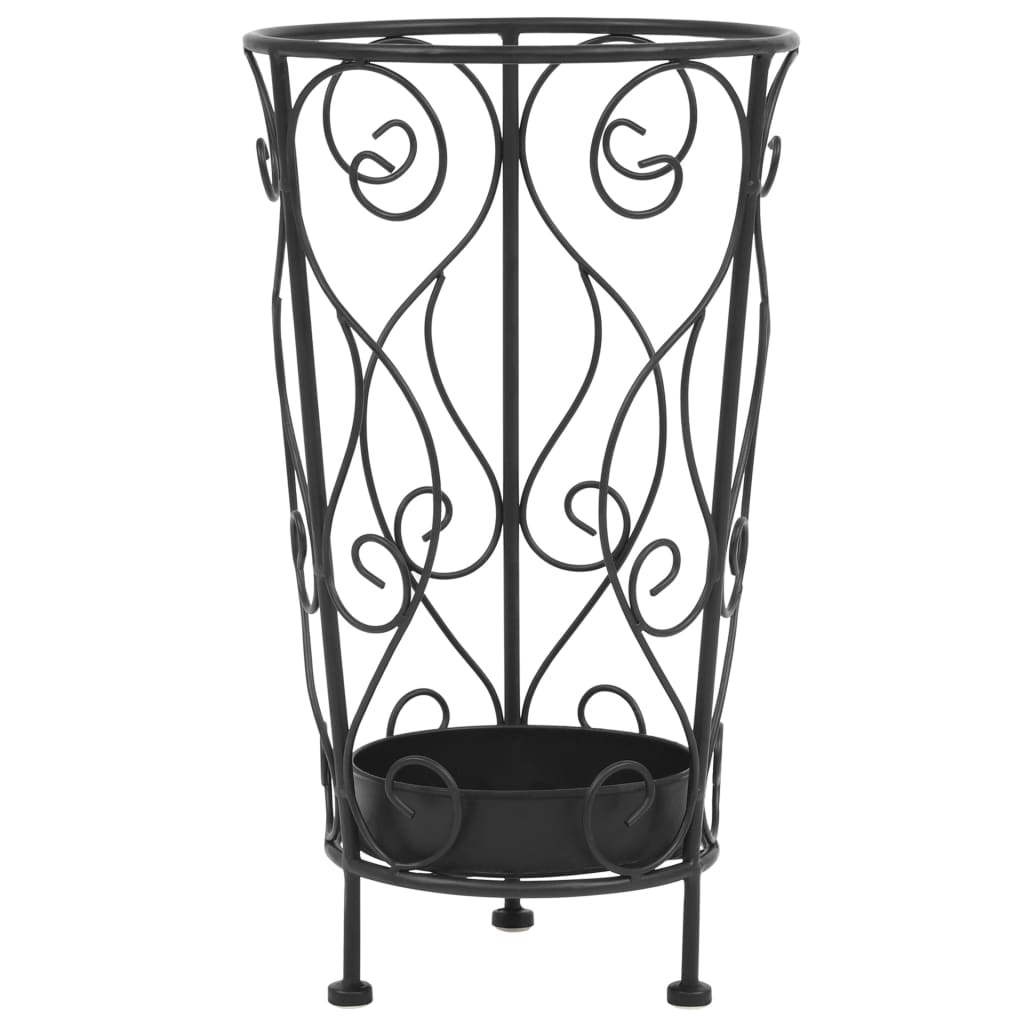 Umbrella stand vintage style metal 26 x 46 cm black