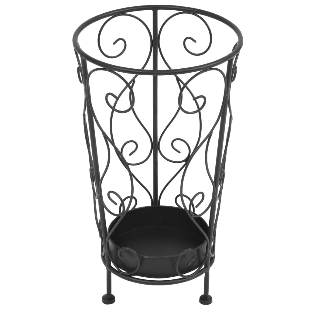 Umbrella stand vintage style metal 26 x 46 cm black