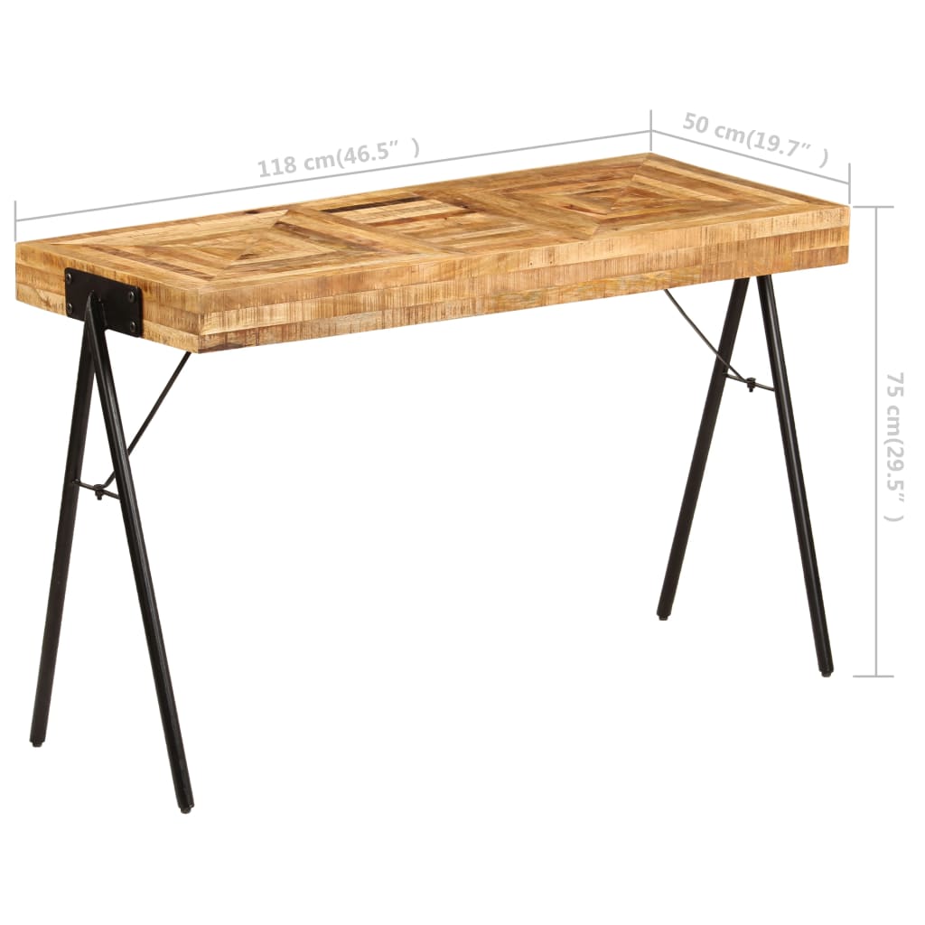 Desk solid mango wood 118 x 50 x 75 cm